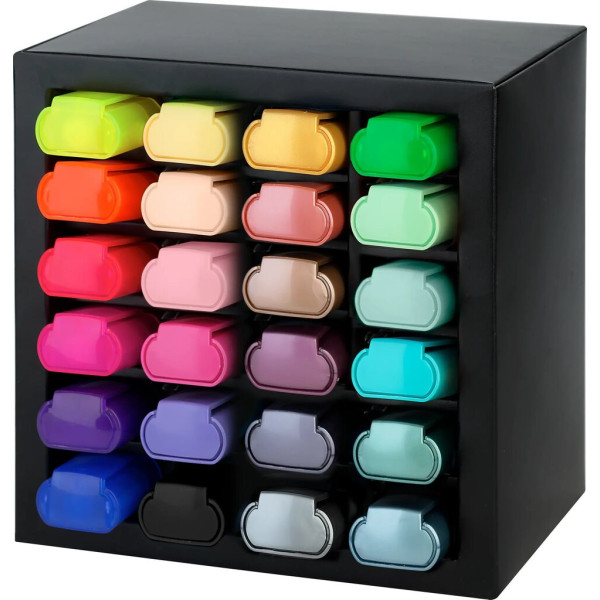 photo-Surligneurs - Présentoir de bureau - 24 couleurs métalliques, pastel et néon - Faber-Castell - TL 46