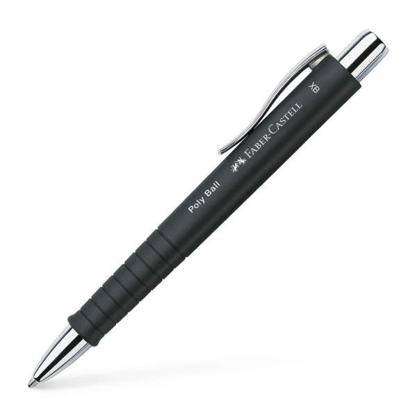 photo-Stylo à bille - Noir - Encre bleue - Pointe moyenne - Grip - Rétractable - Faber-castell - Poly Ball