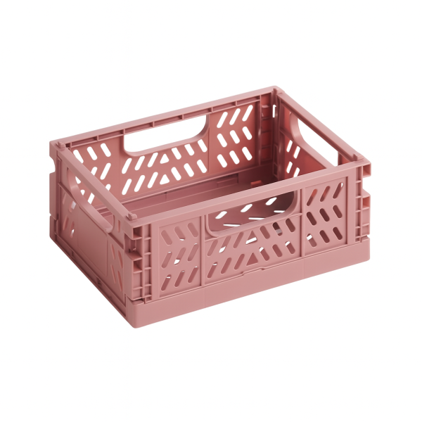 photo-Mini caisse de rangement - Plastique - Pliable - Rose - 14x10,5x6cm - Bureau, loisirs créatifs