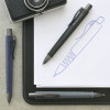 Stylo à bille - Gris pierre - Encre bleue - Pointe moyenne - Grip - Rétractable - Faber-castell - Poly Ball