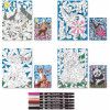Coloriage à numéros - Coffret de 4 modèles + 6 feutres + fiches guide - Dès 5 ans - Apli