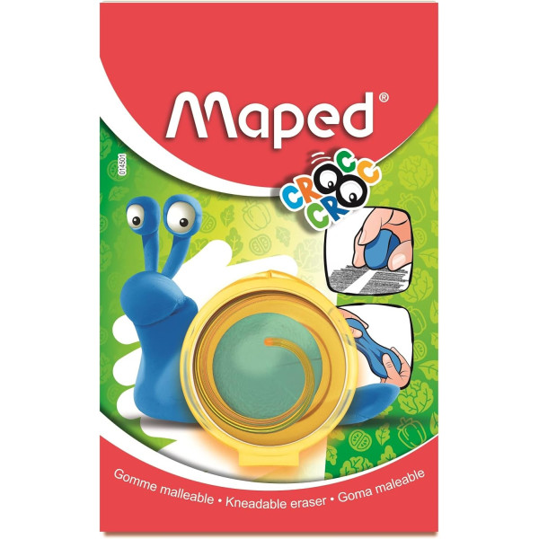 photo-Gomme - Souple et molle - Bleu - Avec boîte hermétique - Forme escargot - Maped CrocCroc