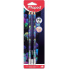 photo-6 crayons graphite - HB - N°2 - Embout gomme - Mine résistante - Maped - Deepsea