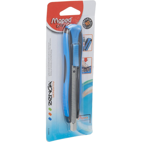 Cutter - Lame de 9mm - Casse lame intégrée - Système sécurité - Maped