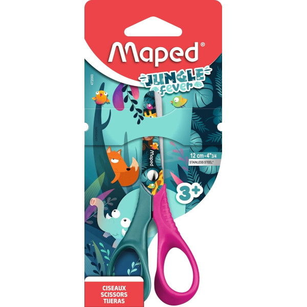 Ciseaux - Scolaire - Apprentissage - 12 cm - Dès 3 ans - Maped - Jungle Fever