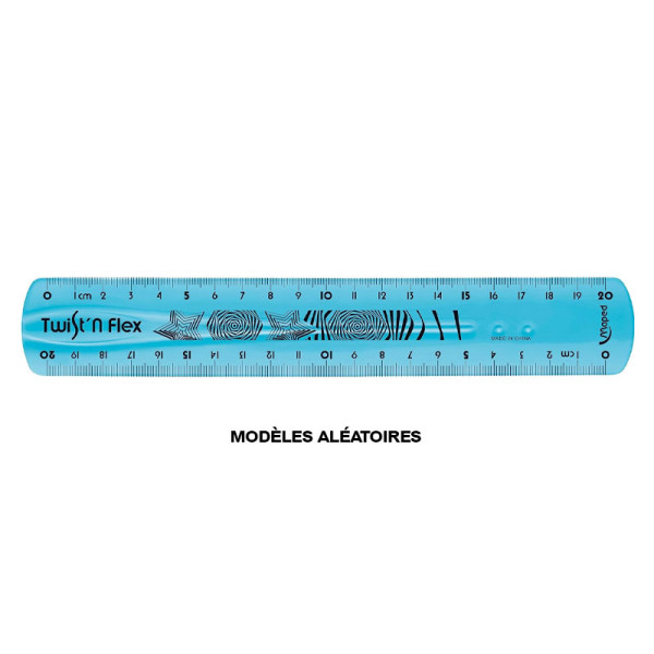 photo-Règle - Double décimètre - 20cm - Plastique - Flexible - Couleurs aléatoires - Maped