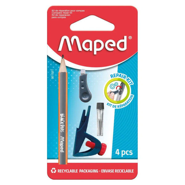 photo-Kit de réparation pour compas - Convient compas scolaire à vis et à bague - Maped
