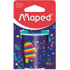 Taille-crayon - 2 trous - Avec réservoir en métal - Idéal pour la trousse - Maped - Pixel Party