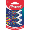 photo-Gommes - Blanche - Triangulaire - Ergonomique - Lot de 3 - Maped - Pixel party