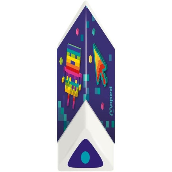 Gommes - Blanche - Triangulaire - Ergonomique - Lot de 3 - Maped - Pixel party