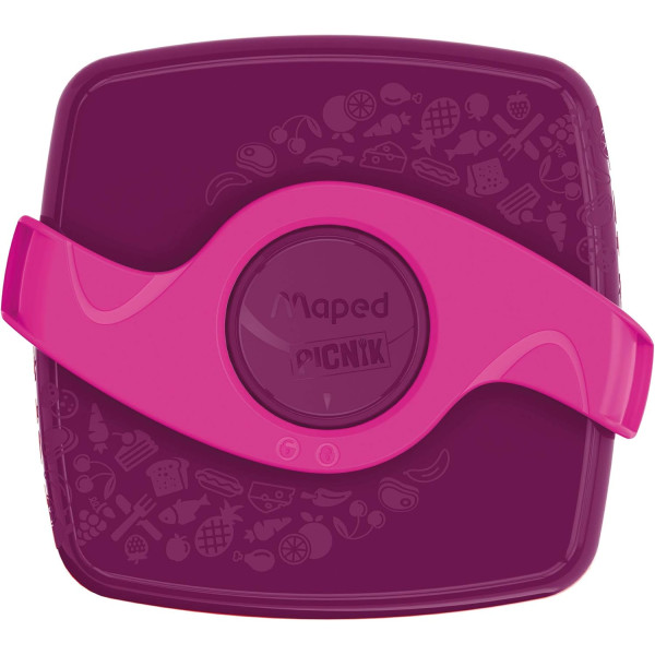 Boîte à goûter - Plastique - Rose violet - 1 compartiment - 520 ml - 15 x 17 cm - Maped