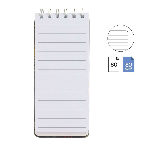 Carnet - Notes - 19x8,7cm - Spirales - 80 feuilles - Listes, to do list - Miquelrius