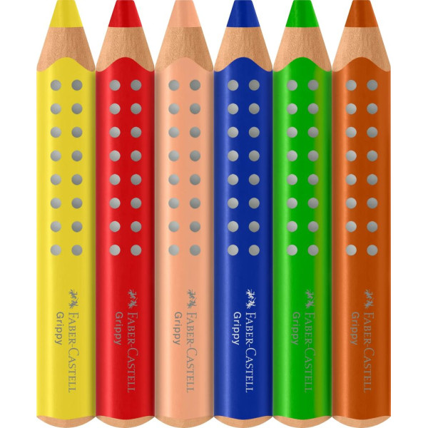 Crayons de couleur - Ergonomique - Mine XXL Jumbo - 6 couleurs - Faber-Castell
