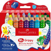 photo-Crayons de couleur - Ergonomique - Mine XXL Jumbo - 16 couleurs + taille-crayon - Faber-Castell