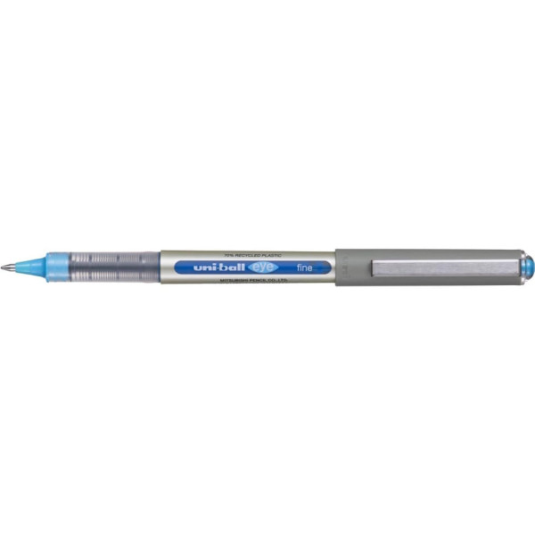 photo-Stylo roller bleu clair Uni Ball EYE pointe fine 0,7mm