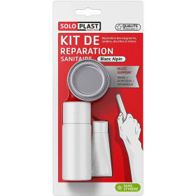 photo-Kit de réparation sanitaire - Blanc alpin - Support émail, acrylique, céramique - Soloplast