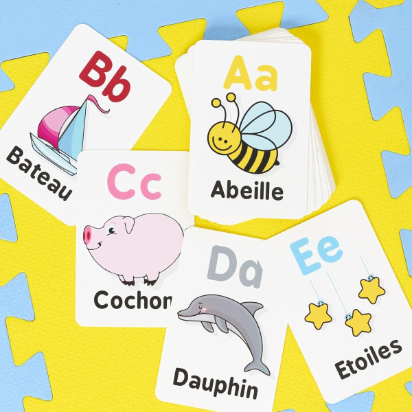 Jeu éducatif - Apprendre l'alphabet - 26 cartes éducatives - Dès 3 ans