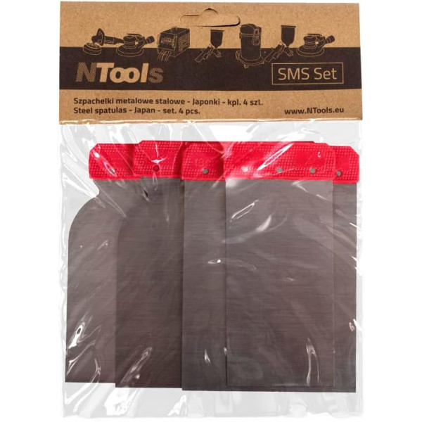 Spatules - Pour mastic - Carrosserie, lissage, grattoir, bricolage - 4 tailles - NTools