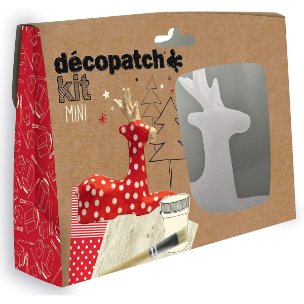 photo-Kit loisirs créatifs - Renne de Noël - A décorer avec feuilles Décopatch - Loisirs créatifs
