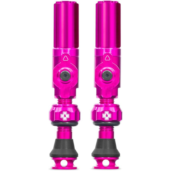 photo-Valves - Tubeless - Big Bore Hybrid - Rose - Small - Pour gonflage maximal - Vélo - VTT - Muc-Off