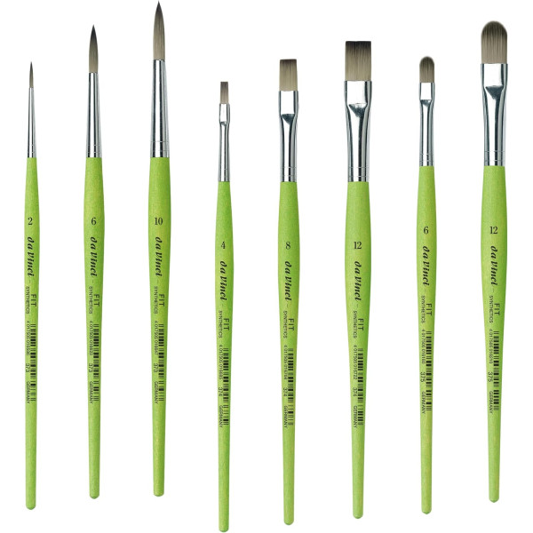 Pinceaux - Assortiment 6 tailles et formes + natte  - Loisirs créatifs - Da Vinci