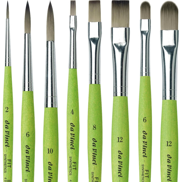 Pinceaux - Assortiment 6 tailles et formes + natte  - Loisirs créatifs - Da Vinci