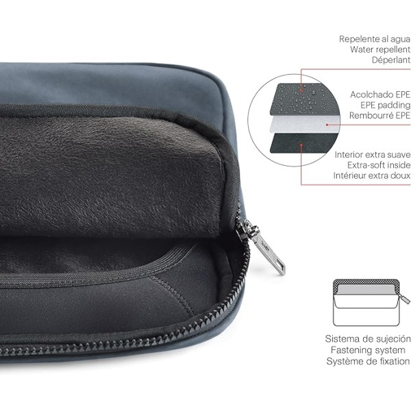 Housse - Pochette - Pour PC Portable de 15" ou 16" - 39x29x3cm - Bleu - Miquelrius