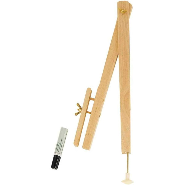 photo-Compas - Pour tableau blanc - Bois - Porte marqueur intégré - 40cm - Ecole