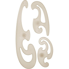 photo-Pistolets à dessin - Pour tracer des courbes - 3 pièces - Plastique - Transparent
