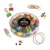 Boîte de punaises, trombones, pinces et élastiques - Assortis couleur - Bureau, scolaire