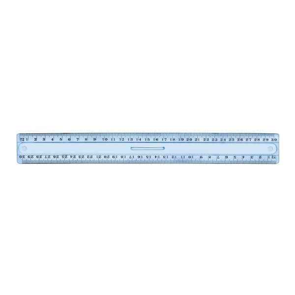 photo-Règle - Triple décimètre - 30cm - Plastique incassable - Bleu - Idéal pour l'école