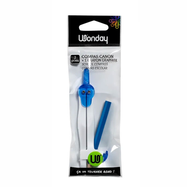 photo-Compas à bague - Pour insérer un crayon - Corps en plastique - 13,5cm longueur - Scolaire