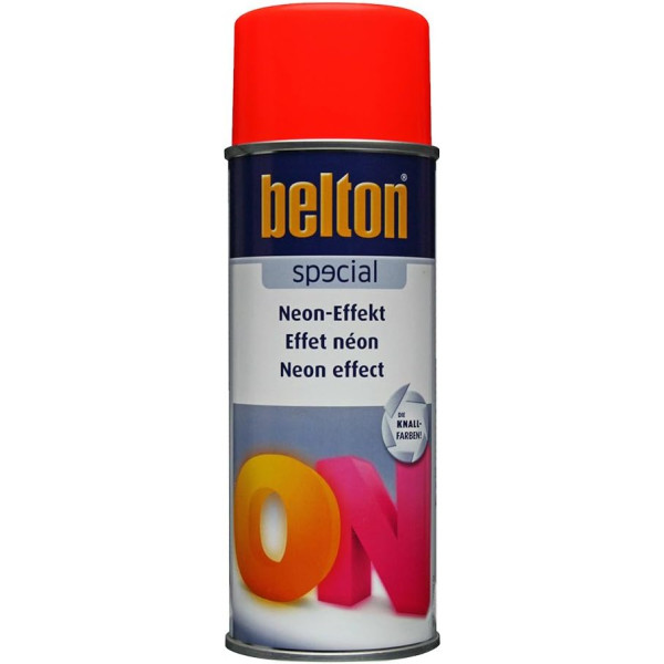 photo-Bombe de peinture effet néon Belton Special rouge fluo 400ml