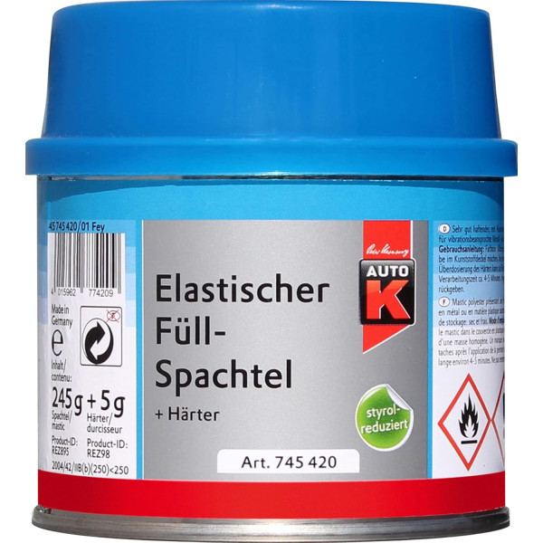 photo-Mastic - Universel - Polyester - Durcisseur inclus - Rebouchage, lissage - Auto-K - 250g