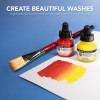 Encres aquarelle - 3 flacons 29,5ml + 1 marqueur - Couleurs primaires -  Daler Rowney