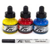 photo-Encres acrylique - 3 flacons 29,5ml + 1 marqueur - Jaune, rouge et bleu -  Daler Rowney