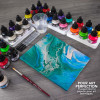 Encres acrylique - 3 flacons 29,5ml + 1 marqueur - Jaune, rouge et bleu -  Daler Rowney