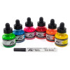 photo-Encres acrylique - 6 flacons 29,5ml + 1 marqueur - Couleurs fluos -  Daler Rowney