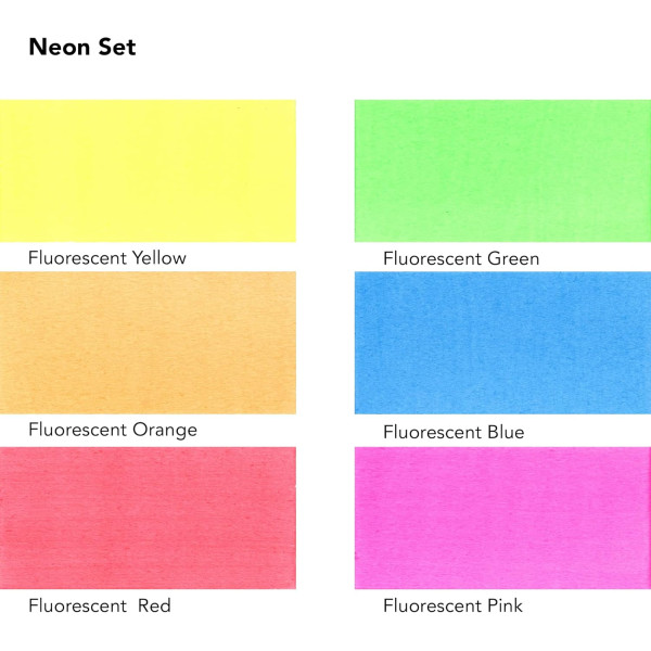 Encres acrylique - 6 flacons 29,5ml + 1 marqueur - Couleurs fluos -  Daler Rowney