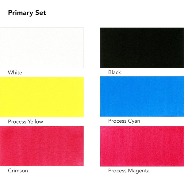 Encres acrylique - 6 flacons 29,5ml + 1 marqueur - Couleurs primaires -  Daler Rowney