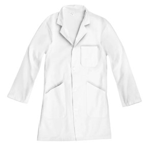 photo-Blouse blanche - Taille 14/16 ans - Coton - Collège - Lycée - Pour la physique-chimie