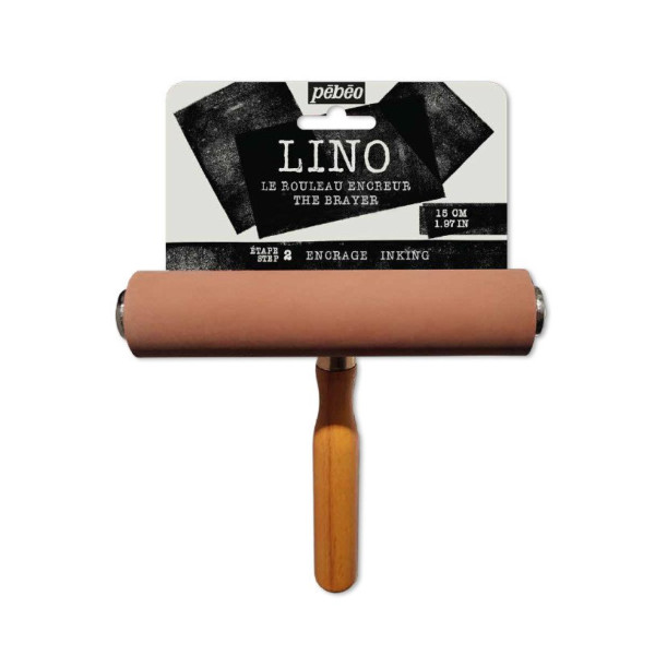 photo-Rouleau encreur - Pour linogravure - 15cm largeur - Caoutchouc haute qualité - Pébéo
