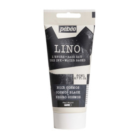photo-Encre à l'eau - Linogravure - Noir cosmos - 14 - Tube de 80ml - Pébéo