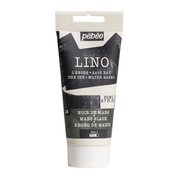 photo-Encre à l'eau - Linogravure - Noir de Mars - 15 - Tube de 80ml - Pébéo