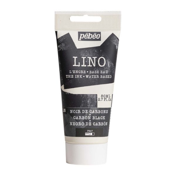 photo-Encre à l'eau - Linogravure - Noir de carbone - 16 - Tube de 80ml - Pébéo