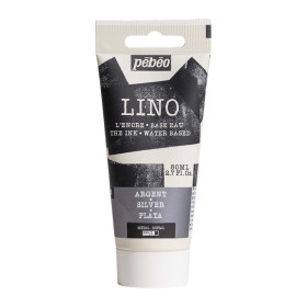 photo-Encre à l'eau - Linogravure - Argent - 18 - Tube de 80ml - Pébéo