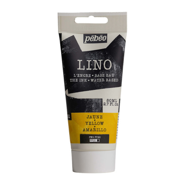 PHOTO-Encre à l'eau - Linogravure - Jaune - 1 - Tube de 80ml - Pébéo