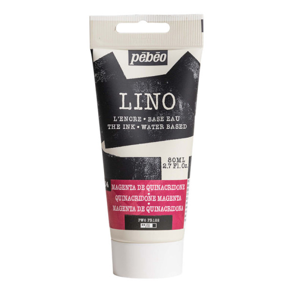 photo-Encre à l'eau - Linogravure - Magenta de Quinacridone - 4 - Tube de 80ml - Pébéo
