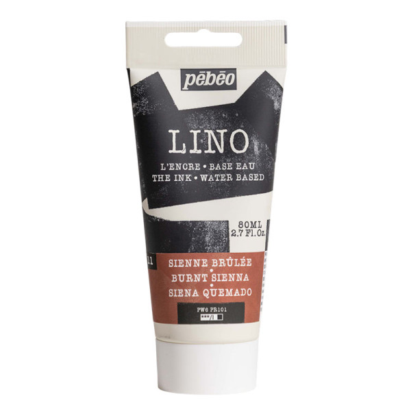 photo-Encre à l'eau - Linogravure - Sienne brûlée - 11 - Tube de 80ml - Pébéo