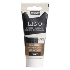 photo-Encre à l'eau - Linogravure - Or antique - 19 - Tube de 80ml - Pébéo